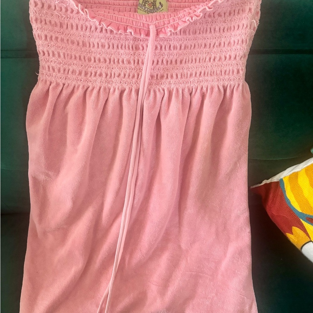 Y2K Juicy Couture Pink Smocked Strapless Sundress/Coverup